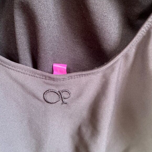 Ocean Pacific OP Vintage Palm Trees Beach Print Neon Halter Pads Bra Swim Suit L - Picture 7 of 16